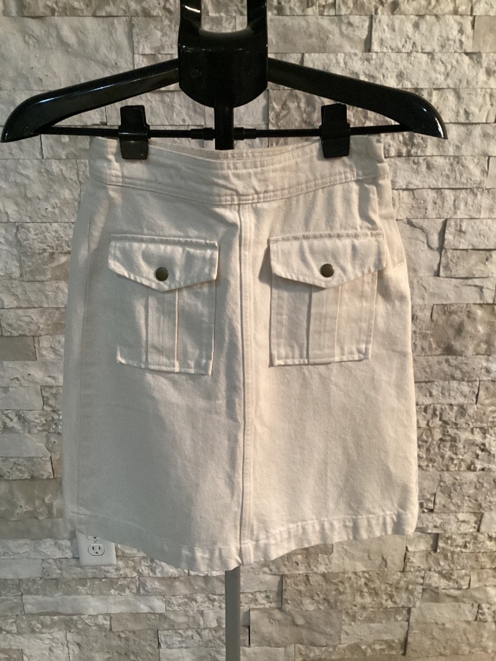 J.Crew Vintage Off-White Denim Utility Pocket Mini Skirt Size 24